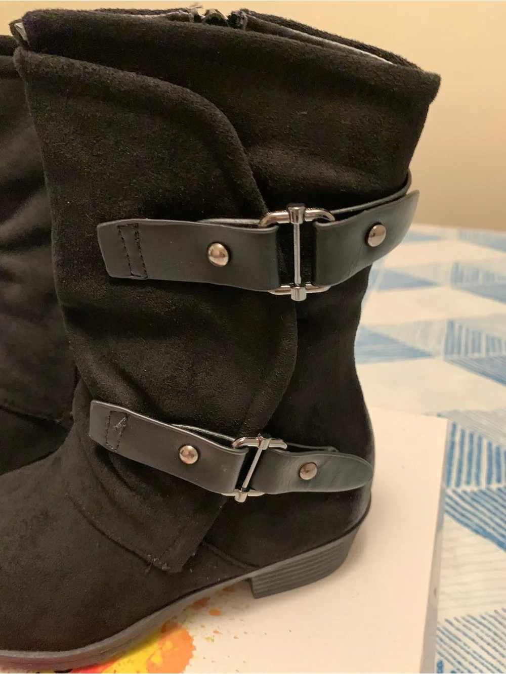 Pierre Dumas Kids Black Mid-Calf Buckle Boots